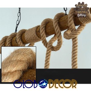 glo-01149-01149_1 GLOBOSTAR® LILO 01149 VINTAGE ΚΡΕΜΑΣΤΟ ΦΩΤΙΣΤΙΚΟ ΡΑΓΑ ΤΡΙΦΩΤΟ 3 X E27 IP20 ΚΑΦΕ ΞΥΛΟ ΜΕ ΜΠ