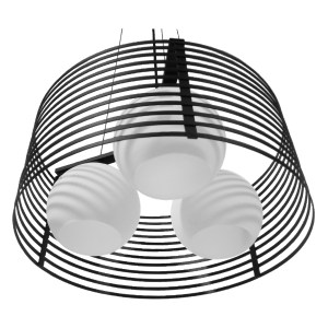 glo-01150-01150_5 GLOBOSTAR® KEVIA 01150 ΜΟΝΤΕΡΝΟ ΚΡΕΜΑΣΤΟ ΦΩΤΙΣΤΙΚΟ ΠΛΕΓΜΑ ΤΡΙΦΩΤΟ 3 X E27 IP20 ΜΑΥΡΟ ΜΕΤΑΛ