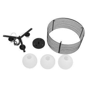 glo-01150-01150_7 GLOBOSTAR® KEVIA 01150 ΜΟΝΤΕΡΝΟ ΚΡΕΜΑΣΤΟ ΦΩΤΙΣΤΙΚΟ ΠΛΕΓΜΑ ΤΡΙΦΩΤΟ 3 X E27 IP20 ΜΑΥΡΟ ΜΕΤΑΛ