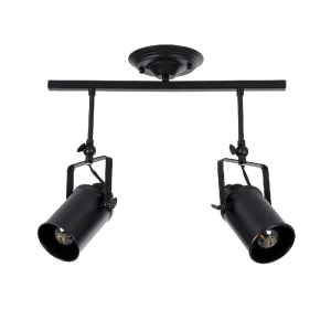 glo-01154-01154_2 GLOBOSTAR® HOLLYWOOD 01154 VINTAGE ΦΩΤΙΣΤΙΚΟ ΟΡΟΦΗΣ ΡΑΓΑ ΔΙΦΩΤΟ 2 X E27 IP20 ΜΑΥΡΟ ΜΕΤΑΛΛΟ