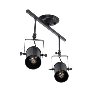 glo-01154-01154_4 GLOBOSTAR® HOLLYWOOD 01154 VINTAGE ΦΩΤΙΣΤΙΚΟ ΟΡΟΦΗΣ ΡΑΓΑ ΔΙΦΩΤΟ 2 X E27 IP20 ΜΑΥΡΟ ΜΕΤΑΛΛΟ