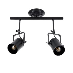 glo-01154-01154_6 GLOBOSTAR® HOLLYWOOD 01154 VINTAGE ΦΩΤΙΣΤΙΚΟ ΟΡΟΦΗΣ ΡΑΓΑ ΔΙΦΩΤΟ 2 X E27 IP20 ΜΑΥΡΟ ΜΕΤΑΛΛΟ