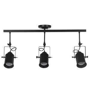 glo-01155-01155_007 GLOBOSTAR® HOLLYWOOD 01155 VINTAGE ΦΩΤΙΣΤΙΚΟ ΟΡΟΦΗΣ ΡΑΓΑ ΤΡΙΦΩΤΟ 3 X E27 IP20 ΜΑΥΡΟ ΜΕΤΑΛΛ