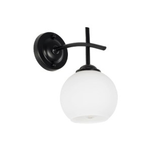 glo-01157-01157_0 GLOBOSTAR® ISEN 01157 ΜΟΝΤΕΡΝΟ ΕΠΙΤΟΙΧΙΟ ΦΩΤΙΣΤΙΚΟ ΑΠΛΙΚΑ ΜΟΝΟΦΩΤΟ 1 X E27 IP20 ΜΑΥΡΟ ΜΕΤΑΛΛΟ ΜΕ ΛΕΥΚΟ ΓΥΑΛΙ - Μ25 X Π15 X Υ30CM