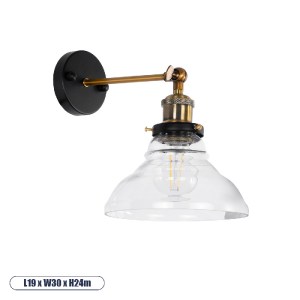 glo-01159-01159_00 GLOBOSTAR® LYDIA 01159 VINTAGE ΕΠΙΤΟΙΧΙΟ ΦΩΤΙΣΤΙΚΟ ΑΠΛΙΚΑ ΜΟΝΟΦΩΤΟ 1 X E27 IP20 ΜΠΡΟΥΤΖΙΝΟ