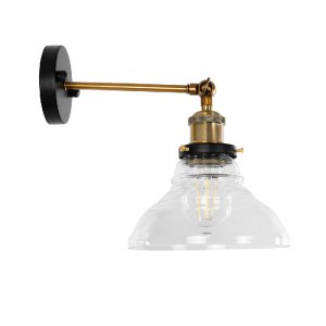 glo-01159-01159_5 GLOBOSTAR® LYDIA 01159 VINTAGE ΕΠΙΤΟΙΧΙΟ ΦΩΤΙΣΤΙΚΟ ΑΠΛΙΚΑ ΜΟΝΟΦΩΤΟ 1 X E27 IP20 ΜΠΡΟΥΤΖΙΝΟ
