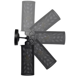 glo-01160-01160_10 GLOBOSTAR® HOLVIA 01160 VINTAGE ΕΠΙΤΟΙΧΙΟ ΦΩΤΙΣΤΙΚΟ ΑΠΛΙΚΑ ΜΟΝΟΦΩΤΟ 1 X E27 IP20 ΜΑΥΡΟ ΜΕΤ