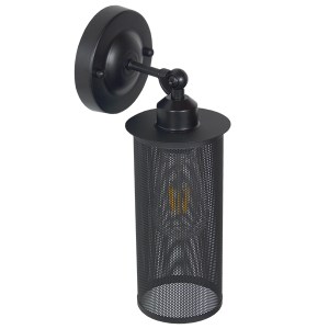 glo-01160-01160_3 GLOBOSTAR® HOLVIA 01160 VINTAGE ΕΠΙΤΟΙΧΙΟ ΦΩΤΙΣΤΙΚΟ ΑΠΛΙΚΑ ΜΟΝΟΦΩΤΟ 1 X E27 IP20 ΜΑΥΡΟ ΜΕΤ