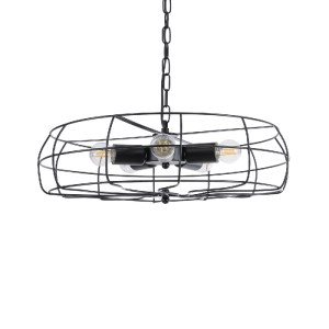 glo-01164-01164_2 GLOBOSTAR® HELIX 01164 VINTAGE ΚΡΕΜΑΣΤΟ ΦΩΤΙΣΤΙΚΟ ΠΛΕΓΜΑ ΠΟΛΥΦΩΤΟ 5 X E27 IP20 ΜΑΥΡΟ ΜΕΤΑΛ