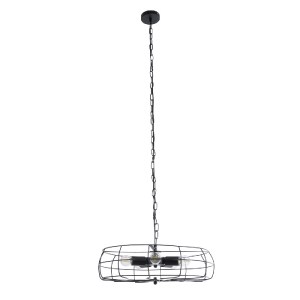 glo-01164-01164_4 GLOBOSTAR® HELIX 01164 VINTAGE ΚΡΕΜΑΣΤΟ ΦΩΤΙΣΤΙΚΟ ΠΛΕΓΜΑ ΠΟΛΥΦΩΤΟ 5 X E27 IP20 ΜΑΥΡΟ ΜΕΤΑΛ