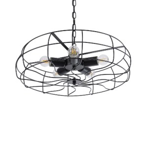 glo-01164-01164_6 GLOBOSTAR® HELIX 01164 VINTAGE ΚΡΕΜΑΣΤΟ ΦΩΤΙΣΤΙΚΟ ΠΛΕΓΜΑ ΠΟΛΥΦΩΤΟ 5 X E27 IP20 ΜΑΥΡΟ ΜΕΤΑΛ