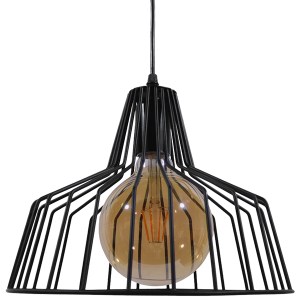 glo-01165-01165_007 GLOBOSTAR® TERE 01165 VINTAGE ΚΡΕΜΑΣΤΟ ΦΩΤΙΣΤΙΚΟ ΚΑΜΠΑΝΑ ΜΟΝΟΦΩΤΟ 1 X E27 IP20 ΜΑΥΡΟ ΜΕΤΑΛ