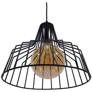 glo-01165-01165_009 GLOBOSTAR® TERE 01165 VINTAGE ΚΡΕΜΑΣΤΟ ΦΩΤΙΣΤΙΚΟ ΚΑΜΠΑΝΑ ΜΟΝΟΦΩΤΟ 1 X E27 IP20 ΜΑΥΡΟ ΜΕΤΑΛ