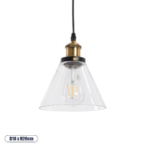 glo-01169-01169_0 GLOBOSTAR® WICKHAM 01169 VINTAGE ΚΡΕΜΑΣΤΟ ΦΩΤΙΣΤΙΚΟ ΚΑΜΠΑΝΑ ΜΟΝΟΦΩΤΟ 1 X E27 IP20 ΔΙΑΦΑΝΟ 