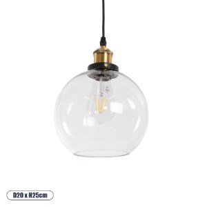 glo-01170-01170_0 GLOBOSTAR® WICKHAM 01170 VINTAGE ΚΡΕΜΑΣΤΟ ΦΩΤΙΣΤΙΚΟ ΜΠΑΛΑ ΜΟΝΟΦΩΤΟ 1 X E27 IP20 ΔΙΑΦΑΝΟ ΓΥ