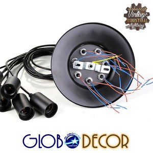 glo-01173-01173_5 GLOBOSTAR® WIRED 01173 VINTAGE ΚΡΕΜΑΣΤΟ ΦΩΤΙΣΤΙΚΟ ΠΛΕΓΜΑ ΠΟΛΥΦΩΤΟ 10 X E27 ΜΑΥΡΟ ΜΕΤΑΛΛΟ Μ