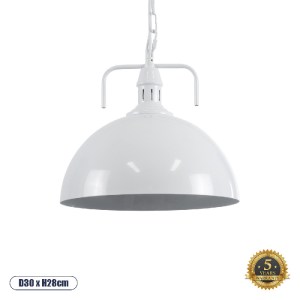 glo-01174-01174_0 GLOBOSTAR® LARKIN 01174 VINTAGE ΚΡΕΜΑΣΤΟ ΦΩΤΙΣΤΙΚΟ ΚΑΜΠΑΝΑ ΜΟΝΟΦΩΤΟ 1 X E27 IP20 ΛΕΥΚΟ ΜΕΤ