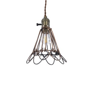 glo-01180-01180_2 GLOBOSTAR® FLOWERON 01180 VINTAGE ΚΡΕΜΑΣΤΟ ΦΩΤΙΣΤΙΚΟ ΠΛΕΓΜΑ ΜΟΝΟΦΩΤΟ 1 X E27 IP20 ΧΑΛΚΙΝΟ 
