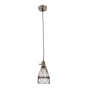 glo-01180-01180_4 GLOBOSTAR® FLOWERON 01180 VINTAGE ΚΡΕΜΑΣΤΟ ΦΩΤΙΣΤΙΚΟ ΠΛΕΓΜΑ ΜΟΝΟΦΩΤΟ 1 X E27 IP20 ΧΑΛΚΙΝΟ 