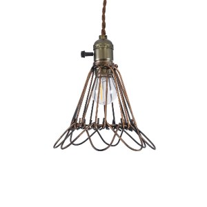glo-01180-01180_5 GLOBOSTAR® FLOWERON 01180 VINTAGE ΚΡΕΜΑΣΤΟ ΦΩΤΙΣΤΙΚΟ ΠΛΕΓΜΑ ΜΟΝΟΦΩΤΟ 1 X E27 IP20 ΧΑΛΚΙΝΟ 