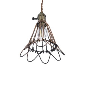 glo-01180-01180_6 GLOBOSTAR® FLOWERON 01180 VINTAGE ΚΡΕΜΑΣΤΟ ΦΩΤΙΣΤΙΚΟ ΠΛΕΓΜΑ ΜΟΝΟΦΩΤΟ 1 X E27 IP20 ΧΑΛΚΙΝΟ 