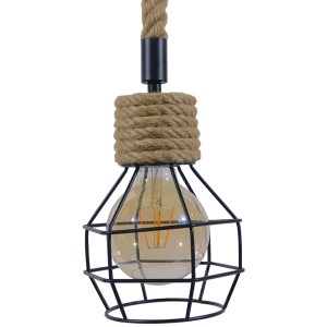 glo-01182-01182_2 GLOBOSTAR® HELLET 01182 VINTAGE ΚΡΕΜΑΣΤΟ ΦΩΤΙΣΤΙΚΟ ΠΛΕΓΜΑ ΜΟΝΟΦΩΤΟ 1 X E27 IP20 ΜΑΥΡΟ ΜΕΤΑ