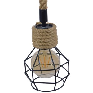 glo-01182-01182_3 GLOBOSTAR® HELLET 01182 VINTAGE ΚΡΕΜΑΣΤΟ ΦΩΤΙΣΤΙΚΟ ΠΛΕΓΜΑ ΜΟΝΟΦΩΤΟ 1 X E27 IP20 ΜΑΥΡΟ ΜΕΤΑ