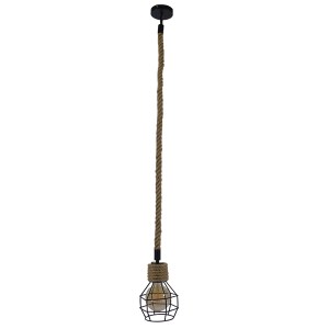 glo-01182-01182_4 GLOBOSTAR® HELLET 01182 VINTAGE ΚΡΕΜΑΣΤΟ ΦΩΤΙΣΤΙΚΟ ΠΛΕΓΜΑ ΜΟΝΟΦΩΤΟ 1 X E27 IP20 ΜΑΥΡΟ ΜΕΤΑ