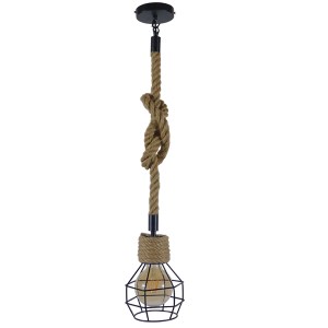 glo-01182-01182_6 GLOBOSTAR® HELLET 01182 VINTAGE ΚΡΕΜΑΣΤΟ ΦΩΤΙΣΤΙΚΟ ΠΛΕΓΜΑ ΜΟΝΟΦΩΤΟ 1 X E27 IP20 ΜΑΥΡΟ ΜΕΤΑ