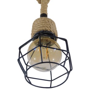 glo-01182-01182_7 GLOBOSTAR® HELLET 01182 VINTAGE ΚΡΕΜΑΣΤΟ ΦΩΤΙΣΤΙΚΟ ΠΛΕΓΜΑ ΜΟΝΟΦΩΤΟ 1 X E27 IP20 ΜΑΥΡΟ ΜΕΤΑ