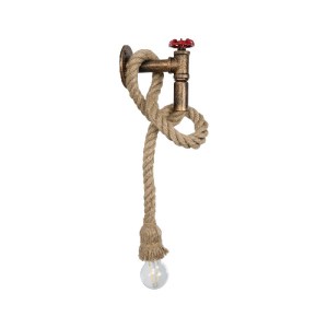 glo-01183-01183_2 GLOBOSTAR® TROUVER 01183 VINTAGE ΕΠΙΤΟΙΧΙΟ ΦΩΤΙΣΤΙΚΟ ΑΠΛΙΚΑ ΜΟΝΟΦΩΤΟ 1 X E27 IP20 ΜΠΡΟΥΤΖΙΝΟ & ΚΟΚΚΙΝΟ ΜΕΤΑΛΛΟ ΜΕ ΜΠΕΖ ΣΧΟΙΝΙ Μ14 X Π16 X Υ50CM