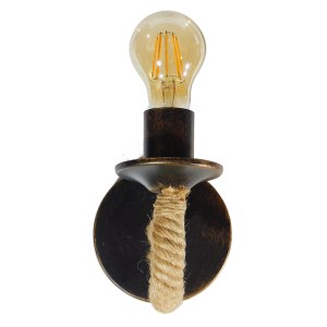 glo-01184-01184_3 GLOBOSTAR® DAKER 01184 VINTAGE ΕΠΙΤΟΙΧΙΟ ΦΩΤΙΣΤΙΚΟ ΑΠΛΙΚΑ ΜΟΝΟΦΩΤΟ 1 X E27 IP20 ΧΑΛΚΙΝΟ ΜΕ