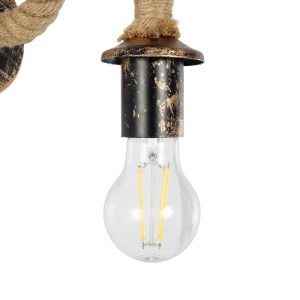 glo-01184-01184_7 GLOBOSTAR® DAKER 01184 VINTAGE ΕΠΙΤΟΙΧΙΟ ΦΩΤΙΣΤΙΚΟ ΑΠΛΙΚΑ ΜΟΝΟΦΩΤΟ 1 X E27 IP20 ΧΑΛΚΙΝΟ ΜΕΤΑΛΛΟ ΜΕ ΜΠΕΖ ΣΧΟΙΝΙ - Μ20 X Π10 X Υ15CM