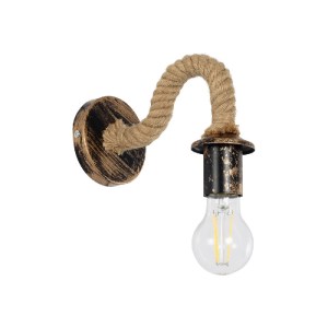 glo-01184-1853d0_01184_0 GLOBOSTAR® DAKER 01184 VINTAGE ΕΠΙΤΟΙΧΙΟ ΦΩΤΙΣΤΙΚΟ ΑΠΛΙΚΑ ΜΟΝΟΦΩΤΟ 1 X E27 IP20 ΧΑΛΚΙΝΟ ΜΕΤΑΛΛΟ ΜΕ ΜΠΕΖ ΣΧΟΙΝΙ - Μ20 X Π10 X Υ15CM