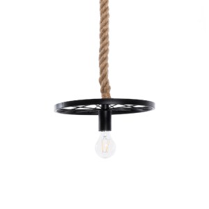 glo-01185-01185_2 GLOBOSTAR® VELO 01185 VINTAGE ΚΡΕΜΑΣΤΟ ΦΩΤΙΣΤΙΚΟ ΑΝΑΡΤΗΣΗ ΜΟΝΟΦΩΤΟ 1 X E27 IP20 ΜΑΥΡΟ ΜΕΤΑ