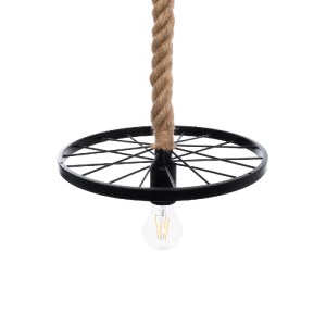 glo-01185-01185_6 GLOBOSTAR® VELO 01185 VINTAGE ΚΡΕΜΑΣΤΟ ΦΩΤΙΣΤΙΚΟ ΑΝΑΡΤΗΣΗ ΜΟΝΟΦΩΤΟ 1 X E27 IP20 ΜΑΥΡΟ ΜΕΤΑ