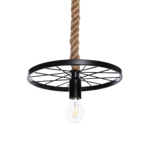 glo-01185-01185_7 GLOBOSTAR® VELO 01185 VINTAGE ΚΡΕΜΑΣΤΟ ΦΩΤΙΣΤΙΚΟ ΑΝΑΡΤΗΣΗ ΜΟΝΟΦΩΤΟ 1 X E27 IP20 ΜΑΥΡΟ ΜΕΤΑ