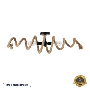 glo-01188-01188_0_ GLOBOSTAR® SPIRAL 01188 VINTAGE ΦΩΤΙΣΤΙΚΟ ΟΡΟΦΗΣ ΠΛΕΓΜΑ ΔΙΦΩΤΟ 2 X E27 IP20 ΜΑΥΡΟ ΜΕΤΑΛΛΟ 