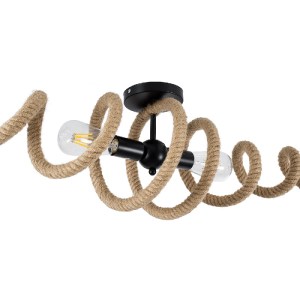 glo-01188-01188_4 GLOBOSTAR® SPIRAL 01188 VINTAGE ΦΩΤΙΣΤΙΚΟ ΟΡΟΦΗΣ ΠΛΕΓΜΑ ΔΙΦΩΤΟ 2 X E27 IP20 ΜΑΥΡΟ ΜΕΤΑΛΛΟ 