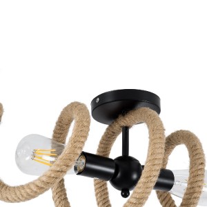glo-01188-01188_5 GLOBOSTAR® SPIRAL 01188 VINTAGE ΦΩΤΙΣΤΙΚΟ ΟΡΟΦΗΣ ΠΛΕΓΜΑ ΔΙΦΩΤΟ 2 X E27 IP20 ΜΑΥΡΟ ΜΕΤΑΛΛΟ 