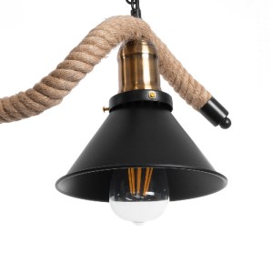 glo-01189-01189_7 GLOBOSTAR® TYMEN 01189 VINTAGE ΚΡΕΜΑΣΤΟ ΦΩΤΙΣΤΙΚΟ ΚΑΜΠΑΝΑ ΤΡΙΦΩΤΟ 3 X E27 IP20 ΜΑΥΡΟ ΜΕΤΑΛ