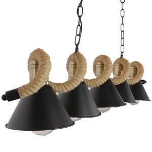 glo-01190-01190_4 GLOBOSTAR® TYMEN 01190 VINTAGE ΚΡΕΜΑΣΤΟ ΦΩΤΙΣΤΙΚΟ ΚΑΜΠΑΝΑ ΠΟΛΥΦΩΤΟ 5 X E27 IP20 ΜΑΥΡΟ ΜΕΤΑ