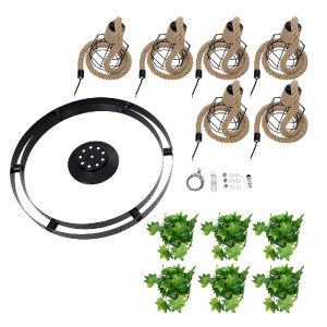 glo-01193-01193_18 GLOBOSTAR® HELLET 01193 VINTAGE ΚΡΕΜΑΣΤΟ ΦΩΤΙΣΤΙΚΟ ΠΛΕΓΜΑ ΠΟΛΥΦΩΤΟ 6 X E27 IP20 ΜΑΥΡΟ ΜΕΤΑ