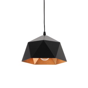 glo-01194-01194_2 GLOBOSTAR® HEXAGON 01194 ΜΟΝΤΕΡΝΟ ΚΡΕΜΑΣΤΟ ΦΩΤΙΣΤΙΚΟ ΚΑΜΠΑΝΑ ΜΟΝΟΦΩΤΟ 1 X E27 IP20 ΜΑΥΡΟ &