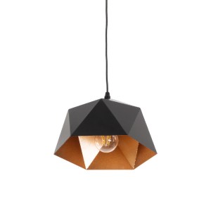 glo-01194-01194_6 GLOBOSTAR® HEXAGON 01194 ΜΟΝΤΕΡΝΟ ΚΡΕΜΑΣΤΟ ΦΩΤΙΣΤΙΚΟ ΚΑΜΠΑΝΑ ΜΟΝΟΦΩΤΟ 1 X E27 IP20 ΜΑΥΡΟ &