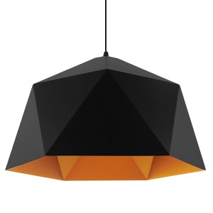 glo-01195-01195_002 GLOBOSTAR® HEXAGON 01195 ΜΟΝΤΕΡΝΟ ΚΡΕΜΑΣΤΟ ΦΩΤΙΣΤΙΚΟ ΚΑΜΠΑΝΑ ΜΟΝΟΦΩΤΟ 1 X E27 IP20 ΜΑΥΡΟ &