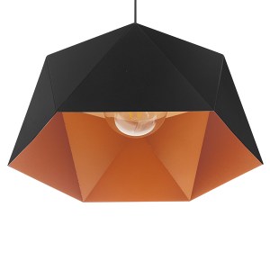 glo-01195-01195_6 GLOBOSTAR® HEXAGON 01195 ΜΟΝΤΕΡΝΟ ΚΡΕΜΑΣΤΟ ΦΩΤΙΣΤΙΚΟ ΚΑΜΠΑΝΑ ΜΟΝΟΦΩΤΟ 1 X E27 IP20 ΜΑΥΡΟ &