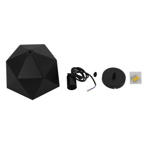 glo-01195-d095cf_01194_6 GLOBOSTAR® HEXAGON 01195 ΜΟΝΤΕΡΝΟ ΚΡΕΜΑΣΤΟ ΦΩΤΙΣΤΙΚΟ ΚΑΜΠΑΝΑ ΜΟΝΟΦΩΤΟ 1 X E27 IP20 ΜΑΥΡΟ &