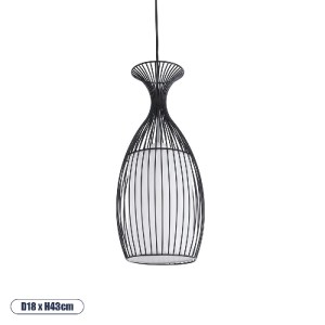 glo-01196-01196_00 GLOBOSTAR® REA 01196 ΜΟΝΤΕΡΝΟ ΚΡΕΜΑΣΤΟ ΦΩΤΙΣΤΙΚΟ ΠΛΕΓΜΑ ΜΟΝΟΦΩΤΟ 1 X E27 IP20 ΜΑΥΡΟ ΜΕΤΑΛΛ