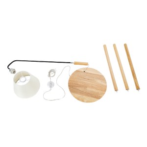 glo-01206-01206_8 GLOBOSTAR® TIFFANY 01206 ΜΟΝΤΕΡΝΟ ΕΠΙΔΑΠΕΔΙΟ ΦΩΤΙΣΤΙΚΟ ΜΟΝΟΦΩΤΟ 1 X E27 IP20 ΜΠΕΖ ΞΥΛΟ, ΛΕ